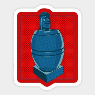 Comic-Style Barrel Man: Filipino Iconic Art Sticker